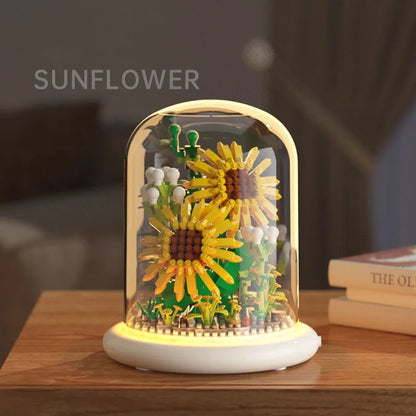 Building block flower eternal rose small particle building block assembly toy gift desktop decoration
